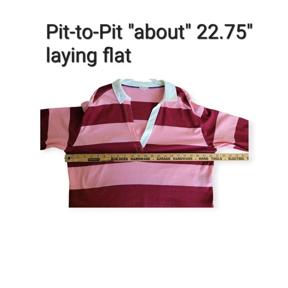 Anthropologie Pilcro Pink Red **Rugby Shirt** Size S - Picture 6 of 10